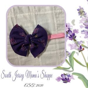 Infant Headband Pink Band With Navy Pink Purple Red Fireworks Bow Size Preemie